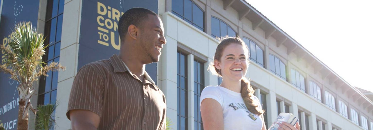 Students smiling at Valencia Osceola Campus