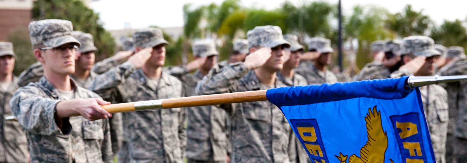 ROTC saluting